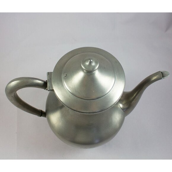 BRS Bernard Rice Sons Pewter Coffee Pot B212 10" Tall c. 1910 Monogram - Picture 3 of 8